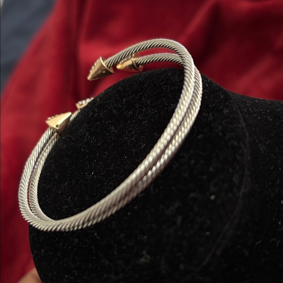 Elegant Silver and Gold-Tone Titanium bling Women's Bracelet - Picture 5 of 13